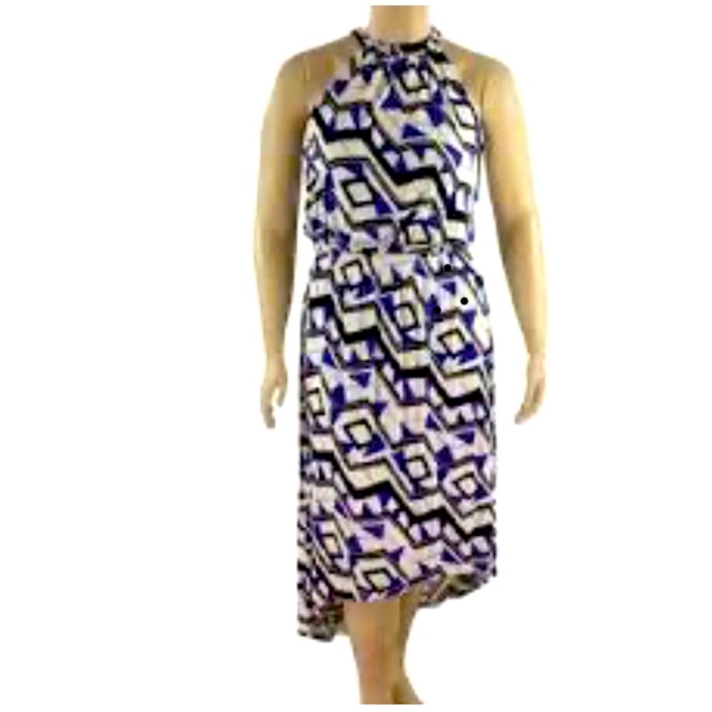 Geometric Patterned Halter Dress - image 1